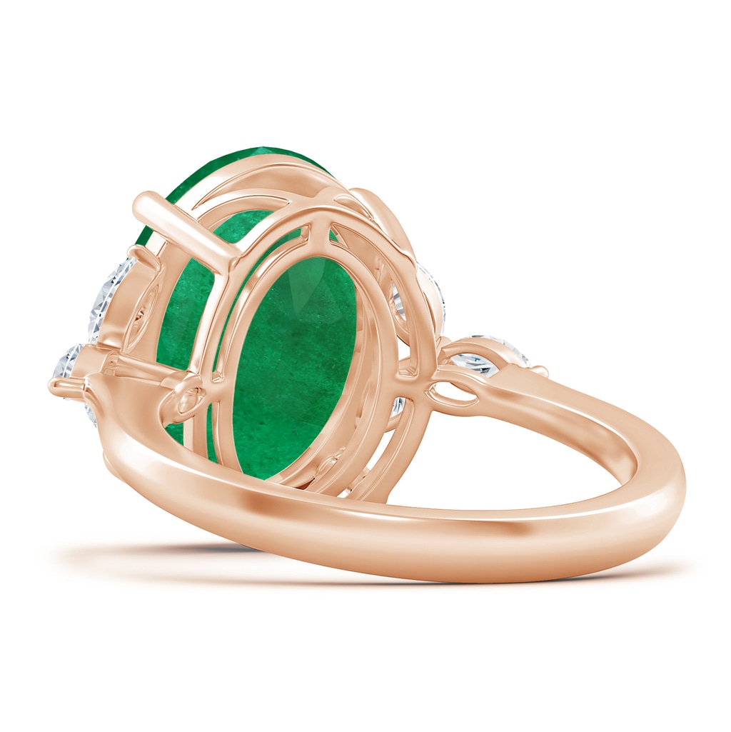 14.41x10.91x6.70mm AA Classic GIA Certified Oval Emerald Solitaire Ring with Side Diamonds in Rose Gold Side 599