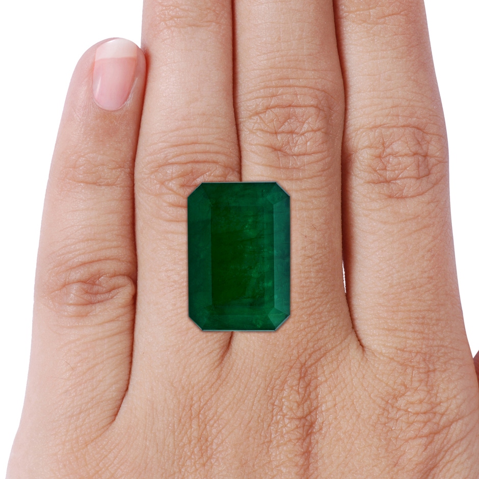 19.99x14.18x9.40mm A Art Deco-Inspired GIA Certified Emerald-Cut Emerald Solitaire Ring with Diamonds in Rose Gold Side 999