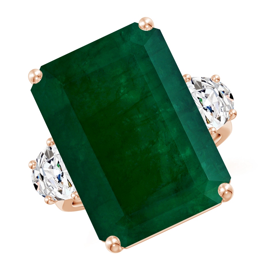 19.99x14.18x9.40mm A Art Deco-Inspired GIA Certified Emerald-Cut Emerald Solitaire Ring with Diamonds in Rose Gold Side 199