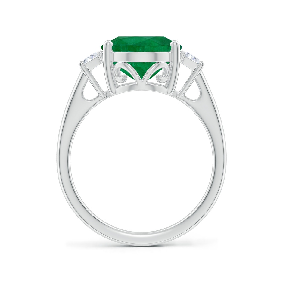 12.52x9.64x5.39mm A Classic GIA Certified Oval Emerald Solitaire Ring With Fancy Diamonds in 18K White Gold side 399