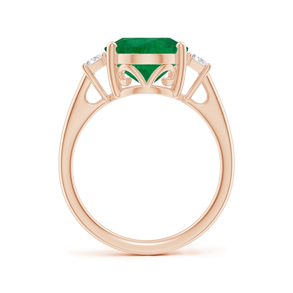12.52x9.64x5.39mm A Classic GIA Certified Oval Emerald Solitaire Ring With Fancy Diamonds in 9K Rose Gold side 399