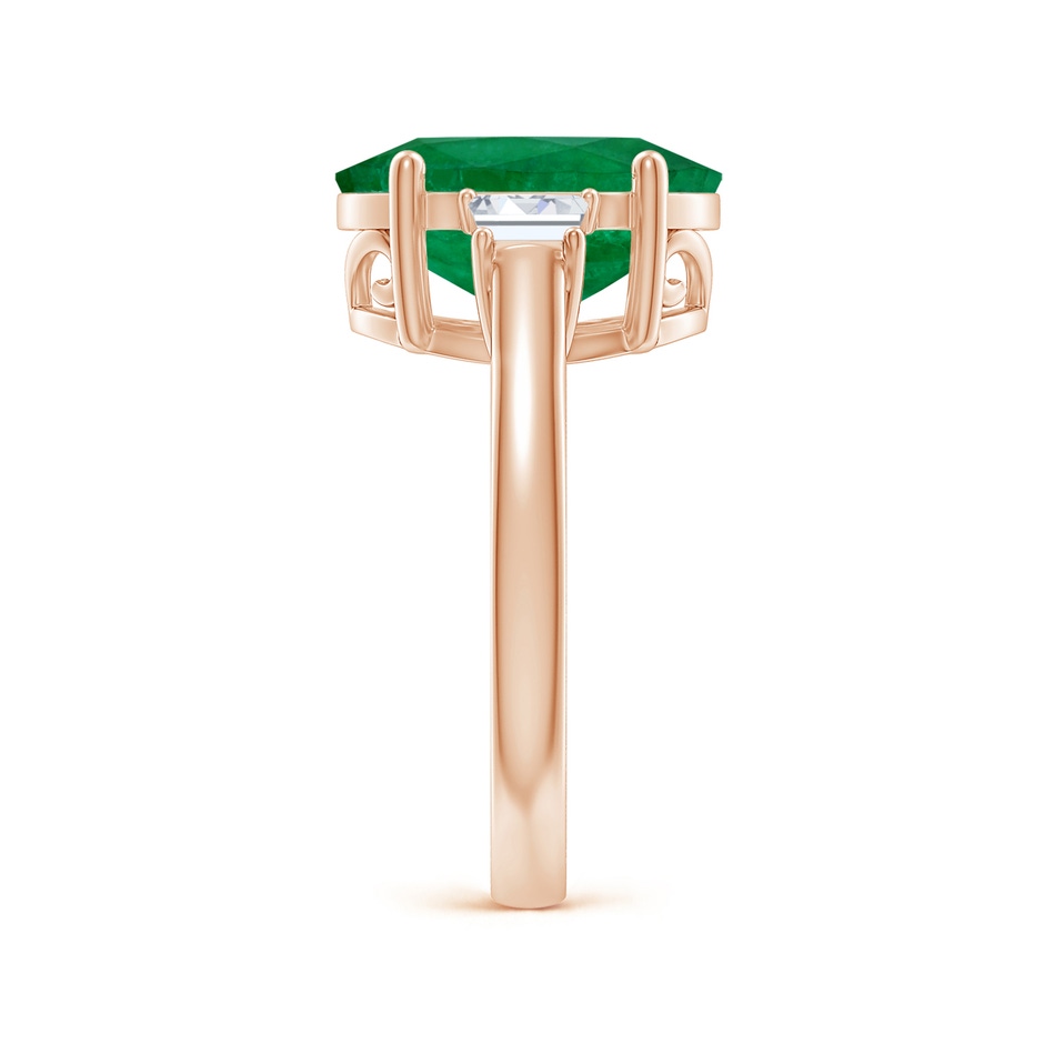 12.52x9.64x5.39mm A Classic GIA Certified Oval Emerald Solitaire Ring With Fancy Diamonds in 9K Rose Gold side 499