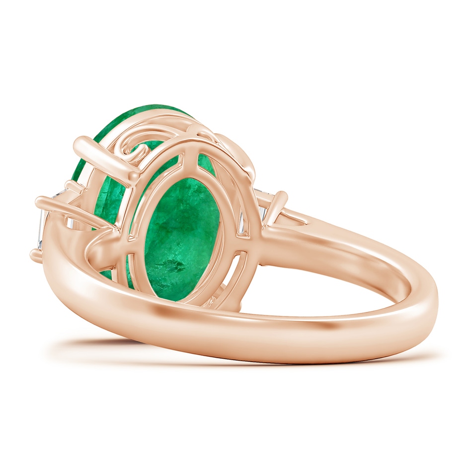 12.52x9.64x5.39mm A Classic GIA Certified Oval Emerald Solitaire Ring With Fancy Diamonds in 9K Rose Gold side 599