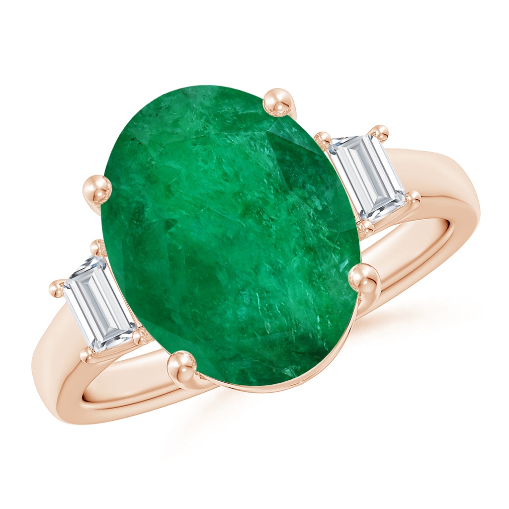 12.52x9.64x5.39mm A Classic GIA Certified Oval Emerald Solitaire Ring With Fancy Diamonds in Rose Gold Side 199