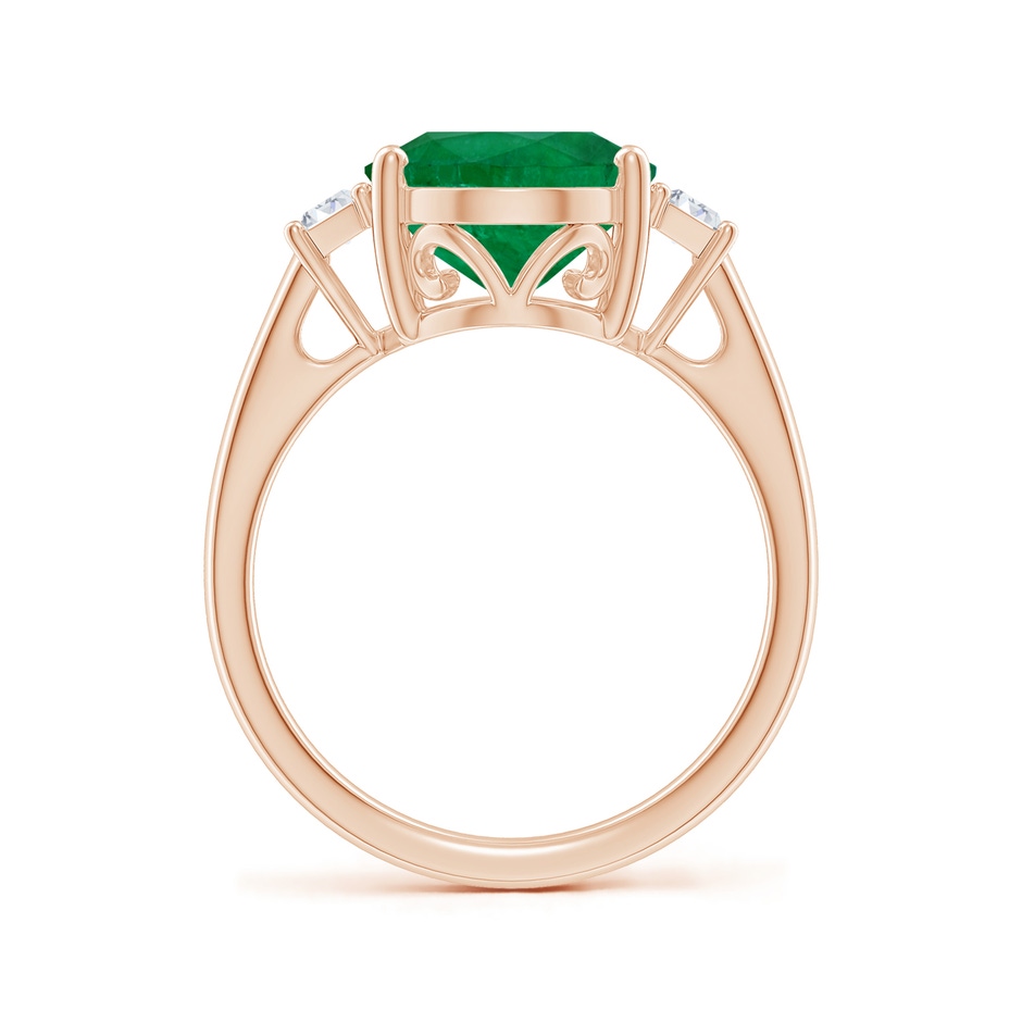 12.52x9.64x5.39mm A Classic GIA Certified Oval Emerald Solitaire Ring With Fancy Diamonds in Rose Gold side 399