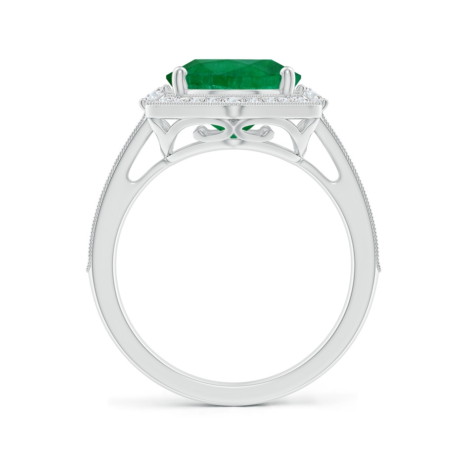 12.52x9.64x5.39mm A Vintage-Inspired GIA Certified Oval Emerald Halo Ring in 18K White Gold side 399