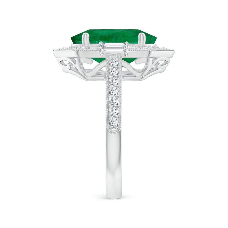 12.52x9.64x5.39mm A Vintage-Inspired GIA Certified Oval Emerald Halo Ring in 18K White Gold side 499