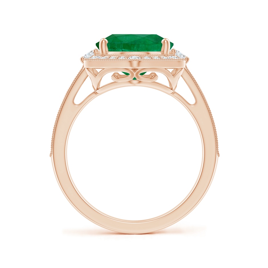 12.52x9.64x5.39mm A Vintage-Inspired GIA Certified Oval Emerald Halo Ring in Rose Gold side 399