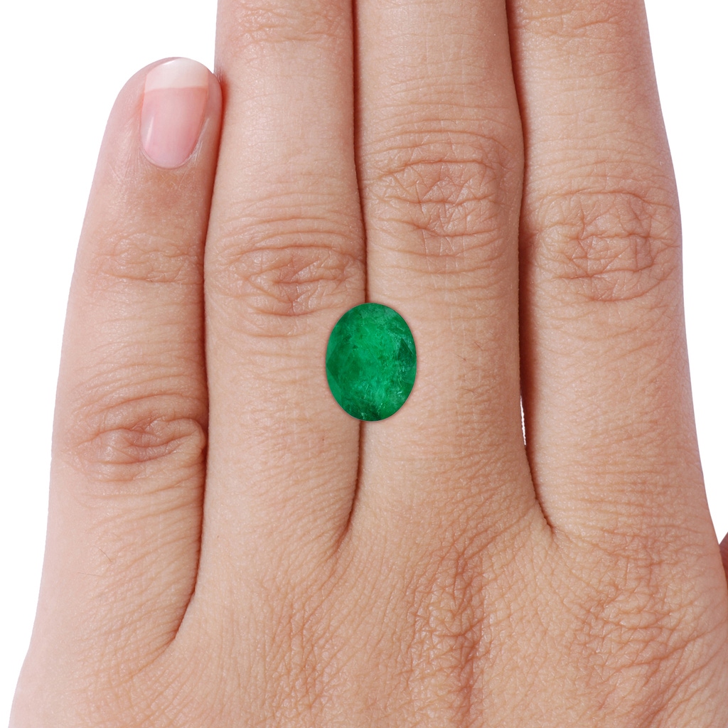 12.52x9.64x5.39mm A Vintage-Inspired GIA Certified Oval Emerald Halo Ring in White Gold Side 999