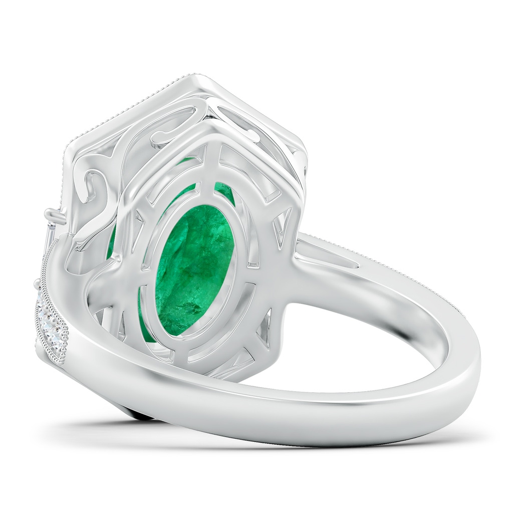 12.52x9.64x5.39mm A Vintage-Inspired GIA Certified Oval Emerald Halo Ring in White Gold Side 599