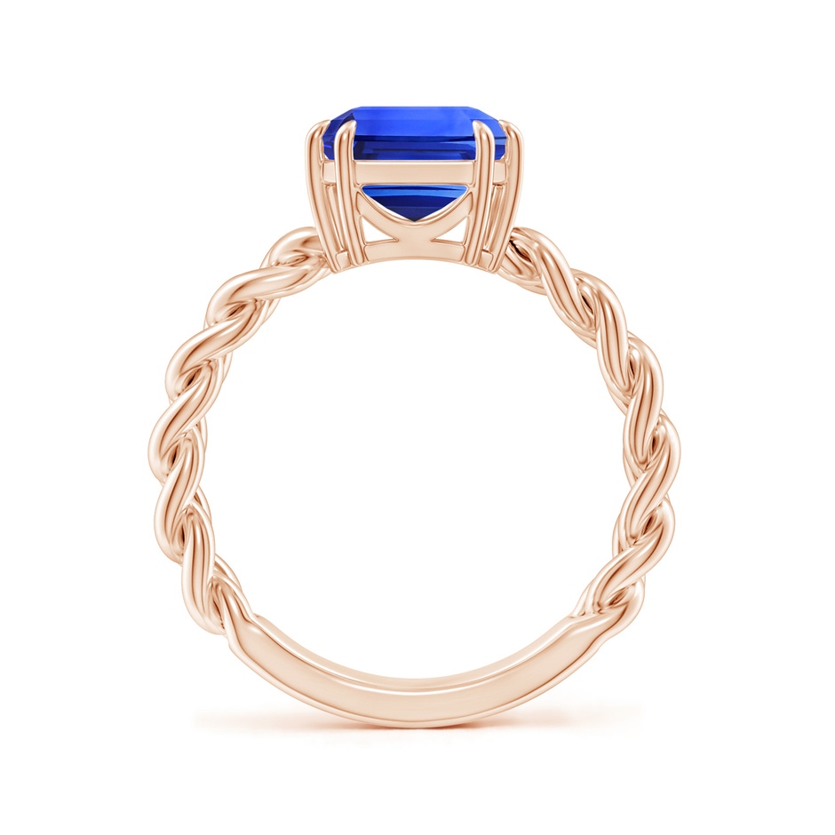 10.03x8.17x6.77mm AAA GIA Certified Octagonal Blue Sapphire Cuban Chain Solitaire Ring in Rose Gold side 399