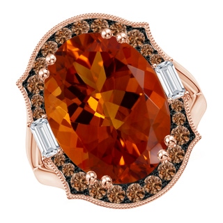 16.06x12.10x8.28mm A Vintage-Inspired GIA Certified Oval Citrine Halo Ring in 18K Rose Gold