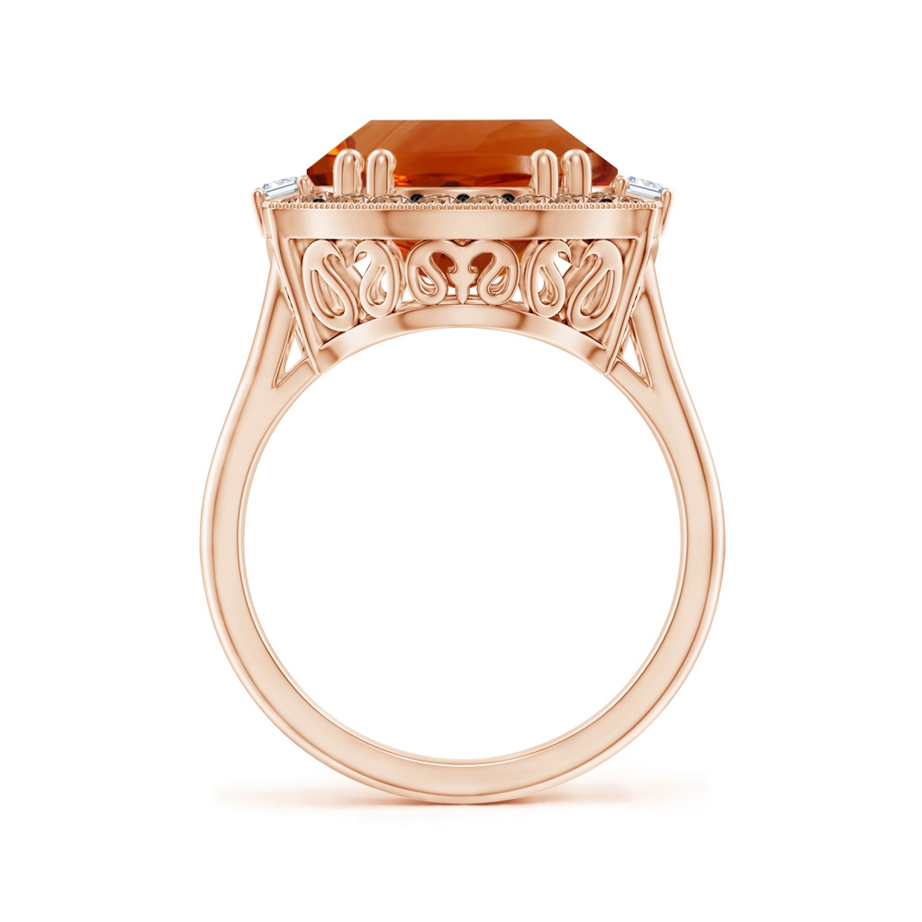 16.06x12.10x8.28mm A Vintage-Inspired GIA Certified Oval Citrine Halo Ring in Rose Gold - Side 199