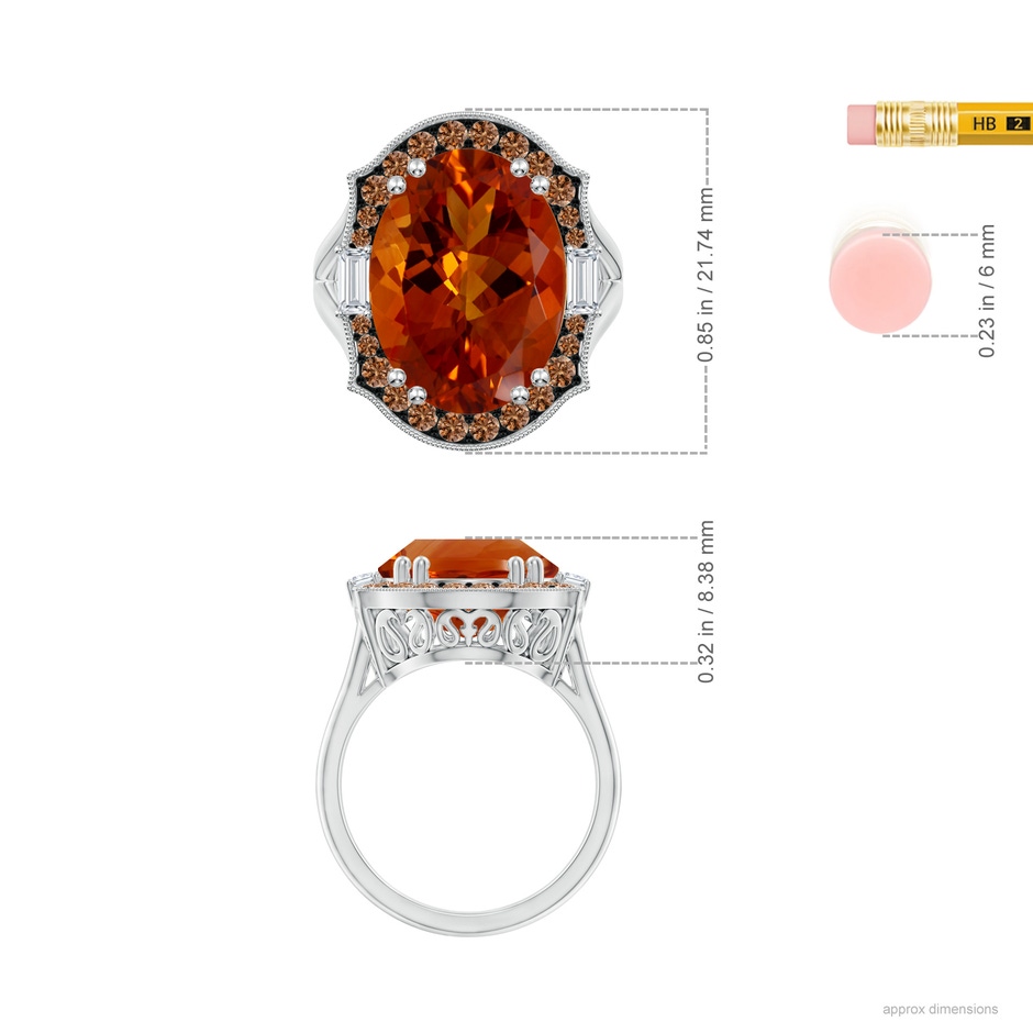 16.06x12.10x8.28mm A Vintage-Inspired GIA Certified Oval Citrine Halo Ring in White Gold ruler