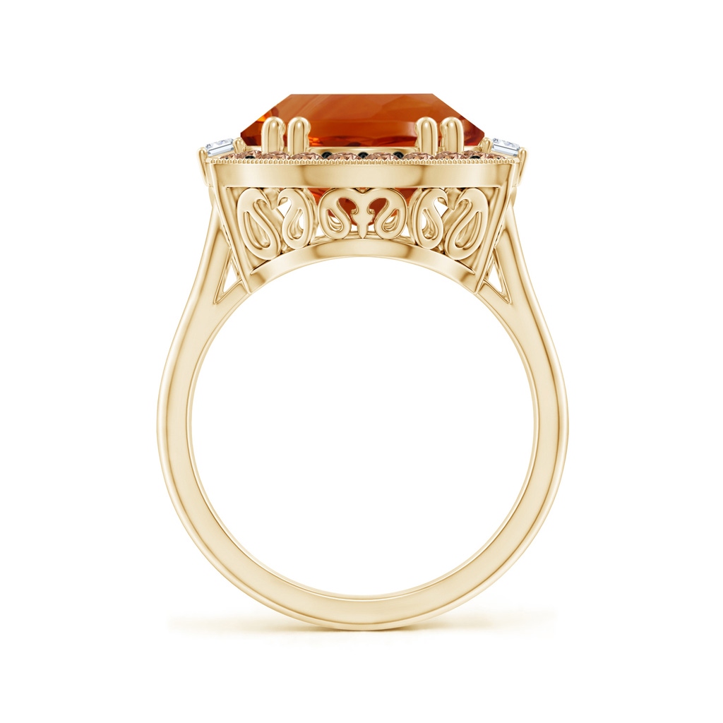 16.06x12.10x8.28mm A Vintage-Inspired GIA Certified Oval Citrine Halo Ring in Yellow Gold - Side 199