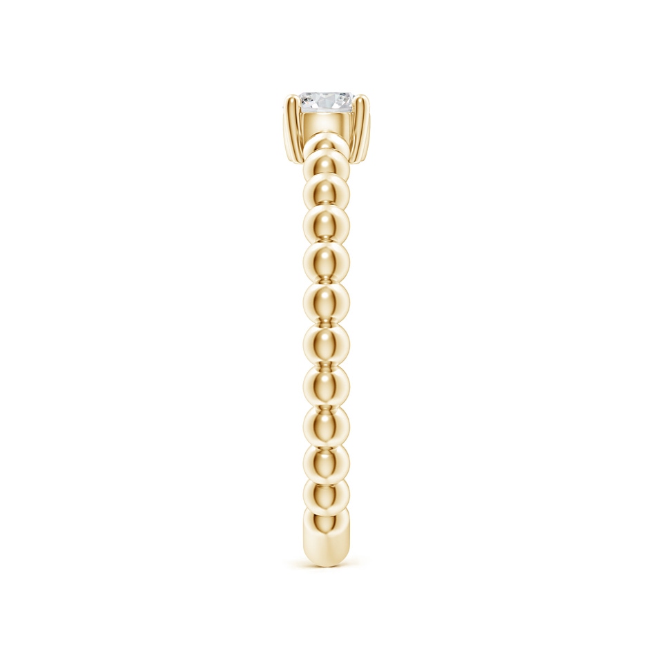 4.1mm HSI2 Round Diamond Solitaire Beaded Shank Ring in Yellow Gold side 299