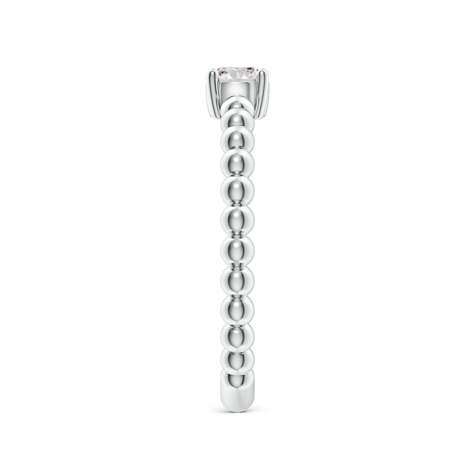 4.1mm IJI1I2 Round Diamond Solitaire Beaded Shank Ring in White Gold side 299