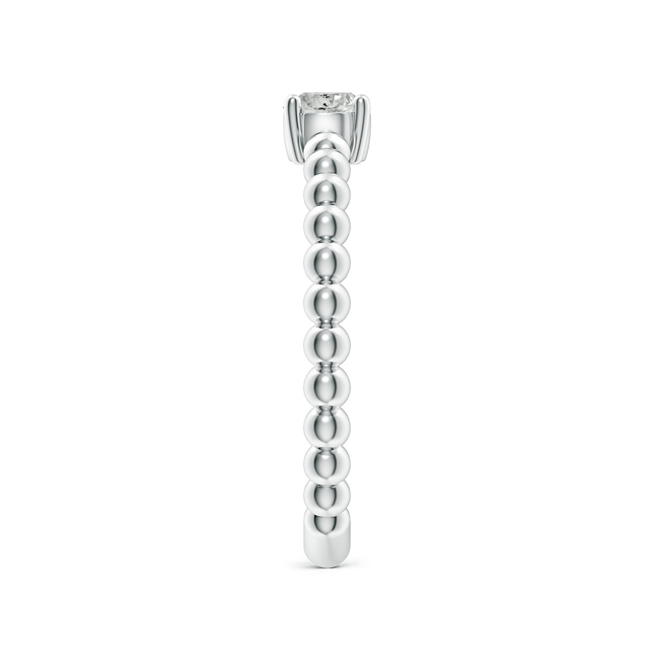4.1mm KI3 Round Diamond Solitaire Beaded Shank Ring in P950 Platinum side 299