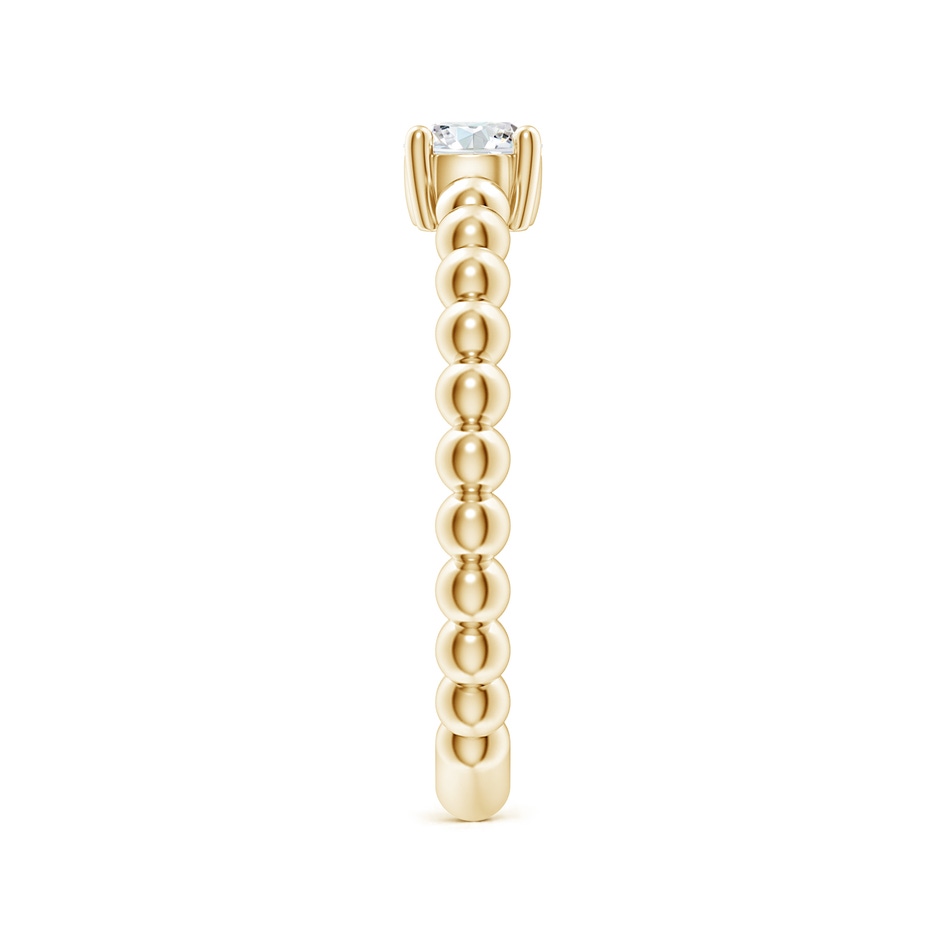 4.5mm GVS2 Round Diamond Solitaire Beaded Shank Ring in Yellow Gold side 299