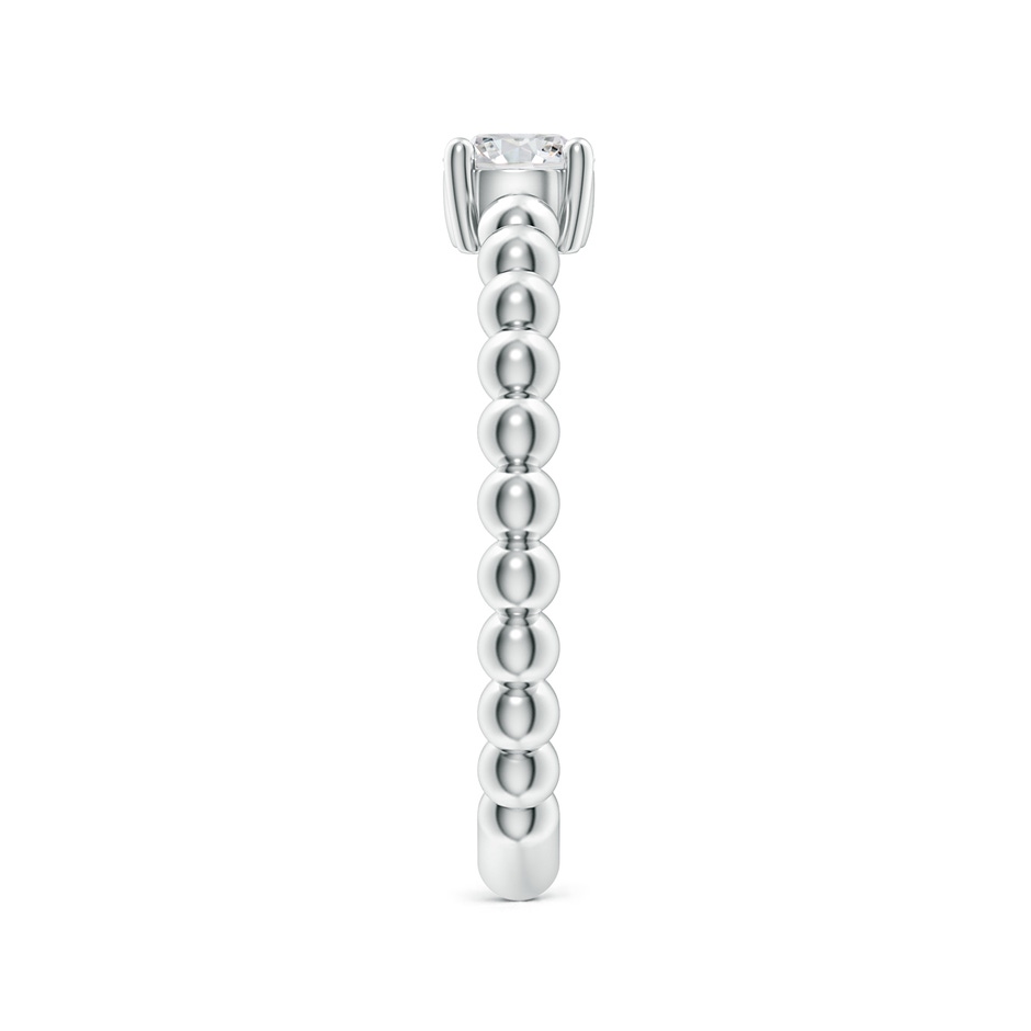4.5mm HSI2 Round Diamond Solitaire Beaded Shank Ring in White Gold side 299