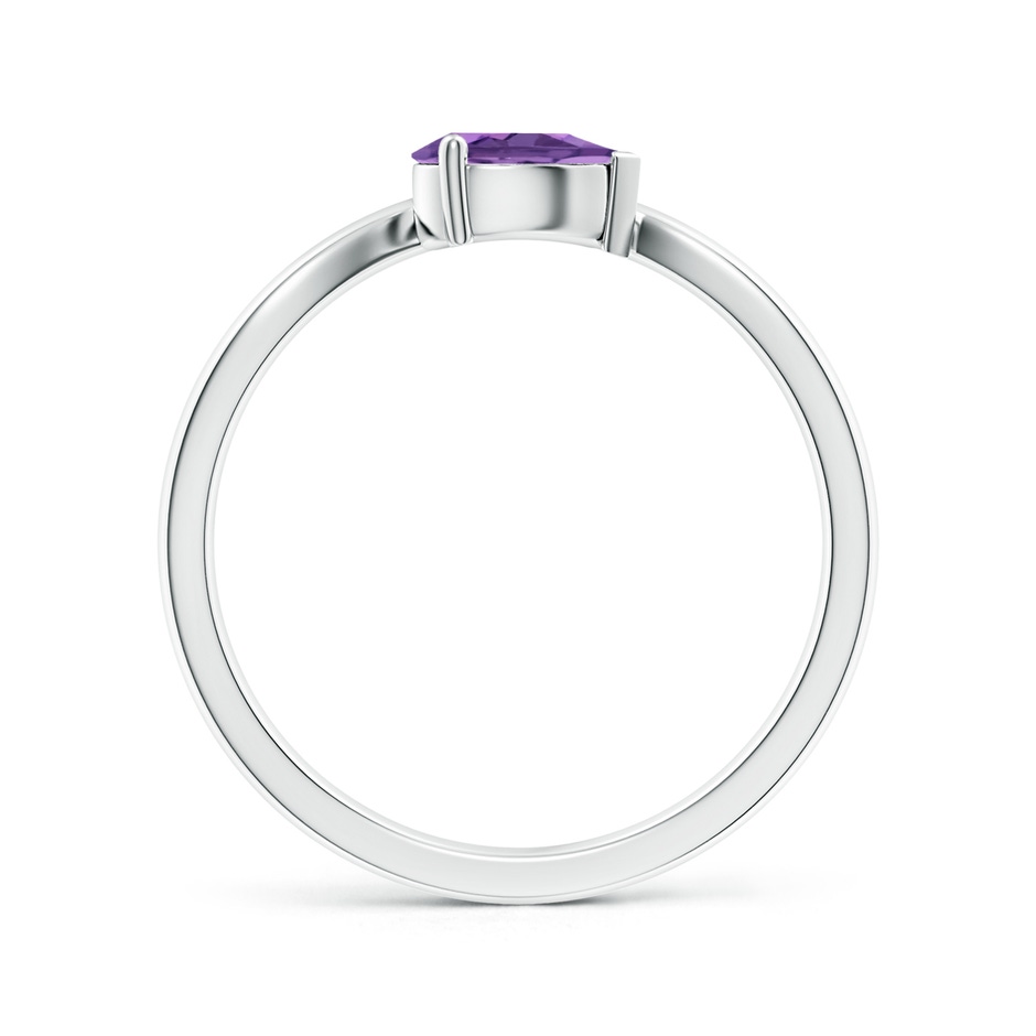 6x4mm A East-West Pear Amethyst Wave Shank Solitaire Ring in White Gold side 199