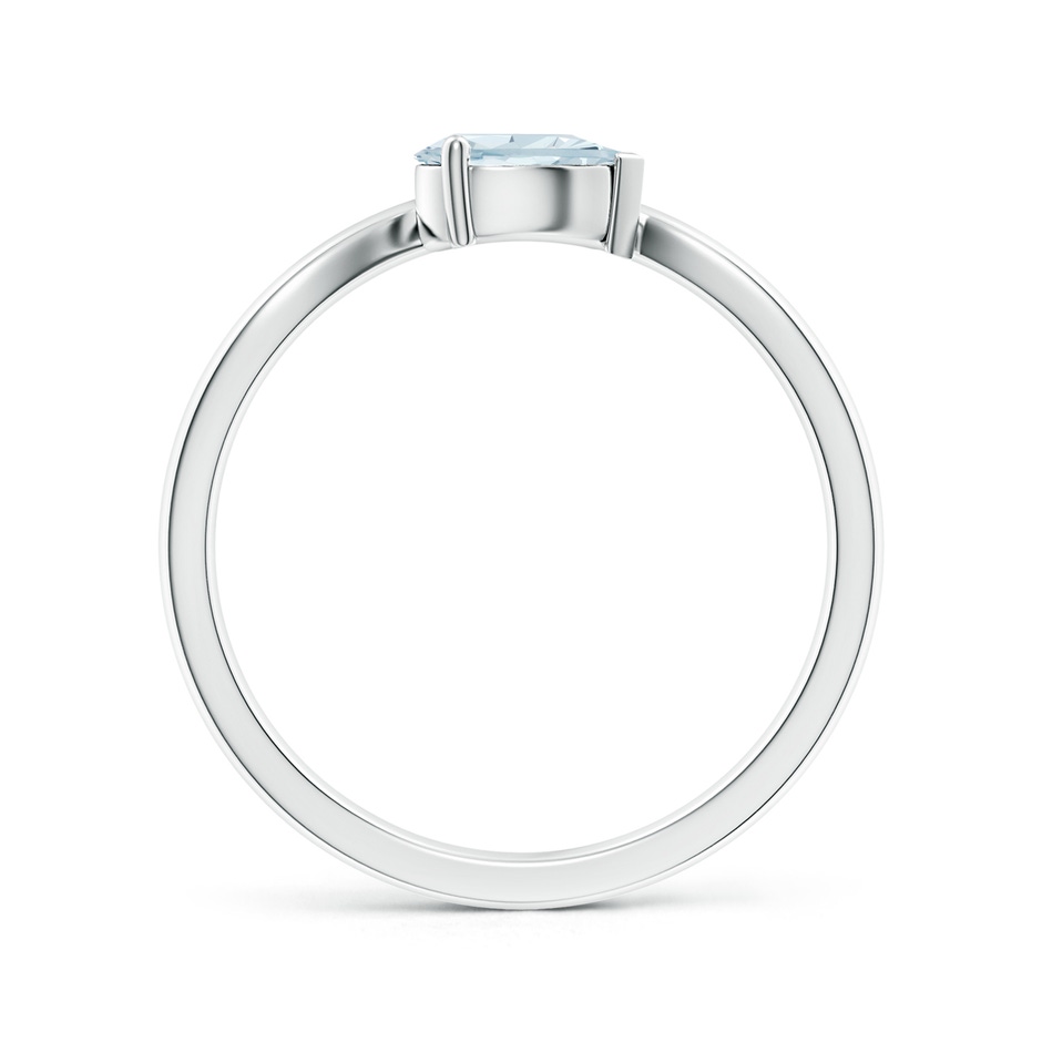 6x4mm A East-West Pear Aquamarine Wave Shank Solitaire Ring in White Gold side 199