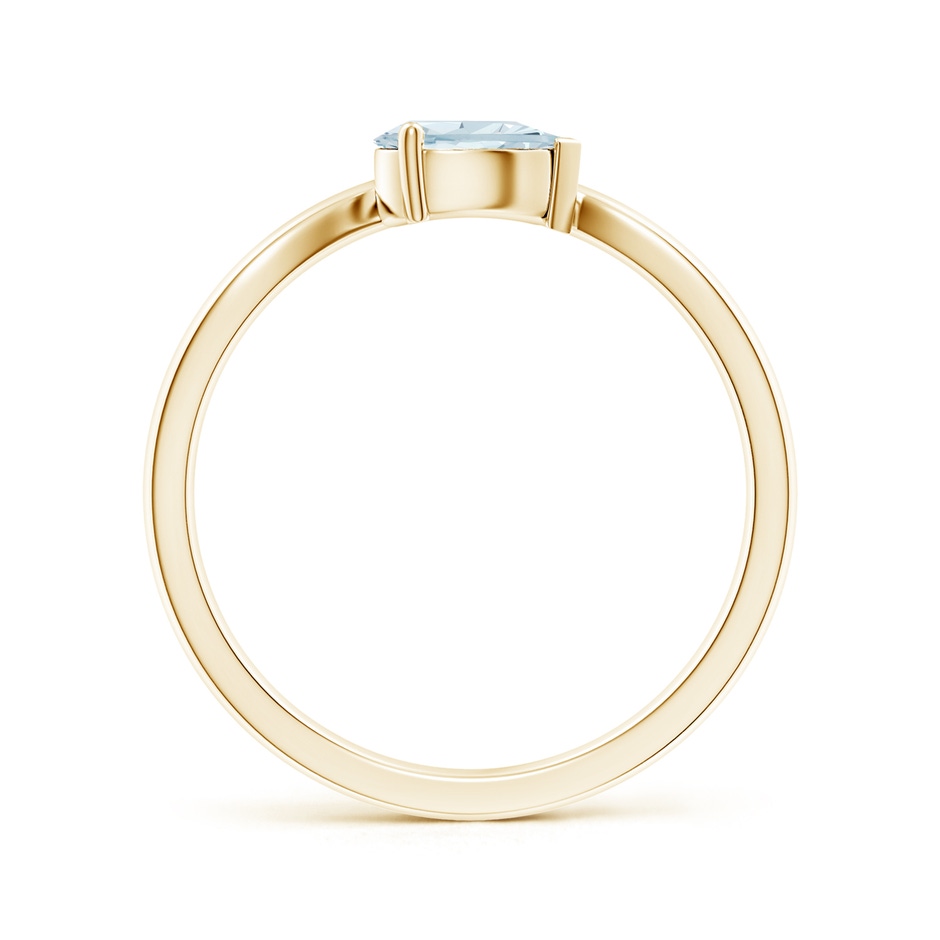 6x4mm A East-West Pear Aquamarine Wave Shank Solitaire Ring in Yellow Gold side 199