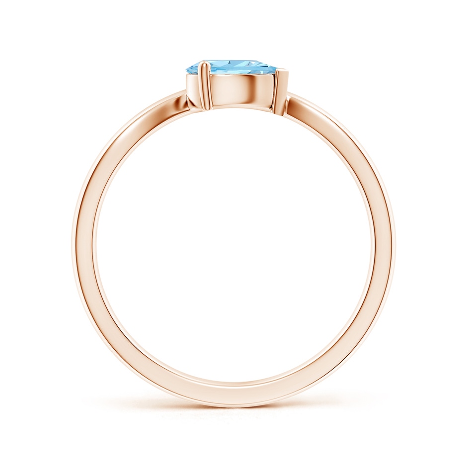 6x4mm AAAA East-West Pear Aquamarine Wave Shank Solitaire Ring in Rose Gold side 199