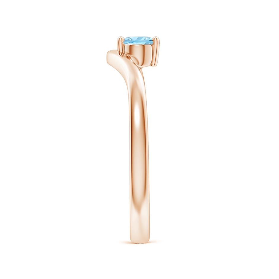 6x4mm AAAA East-West Pear Aquamarine Wave Shank Solitaire Ring in Rose Gold side 299