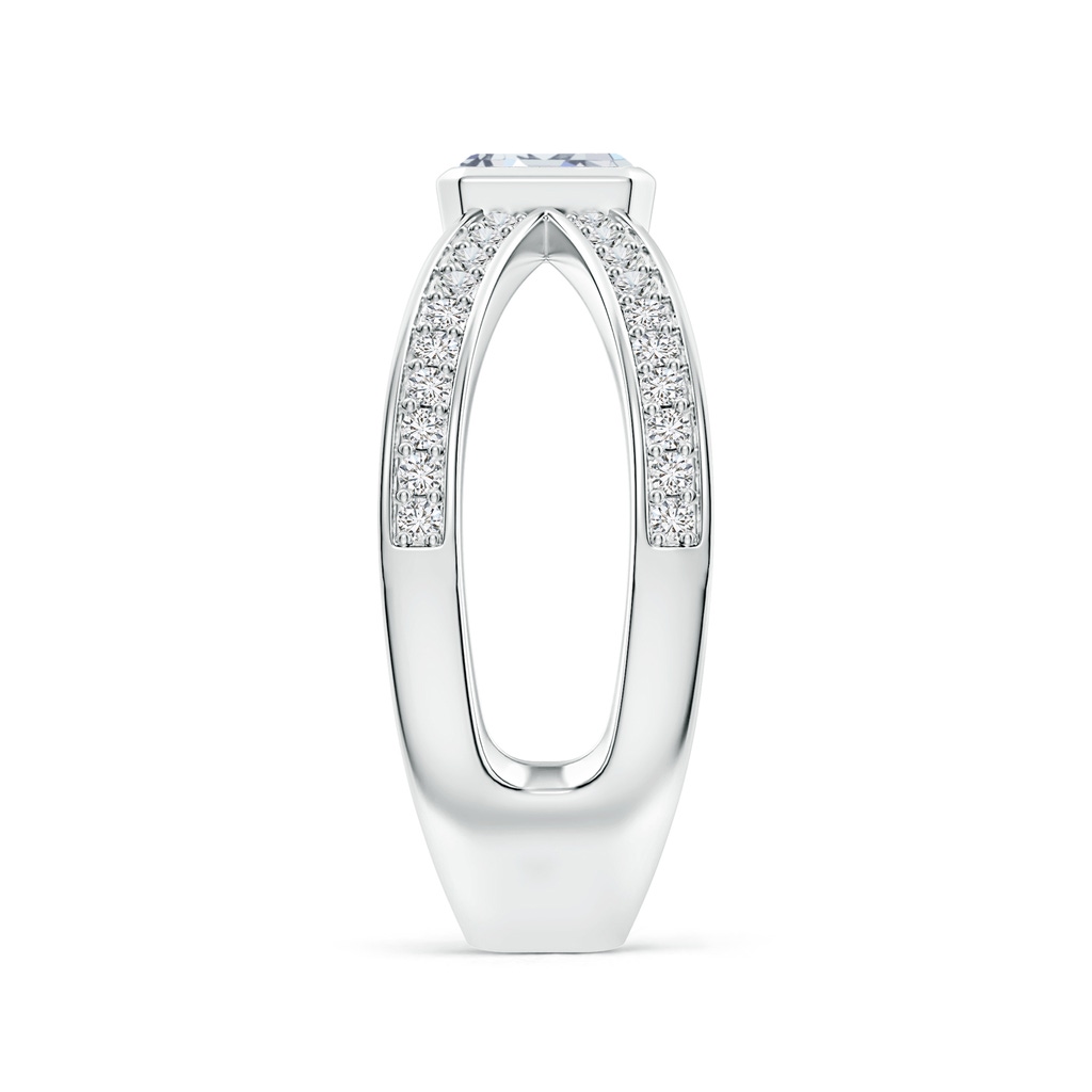 5x3mm HSI2 Emerald-Cut Diamond Criss Cross Solitaire Ring in White Gold Side 299