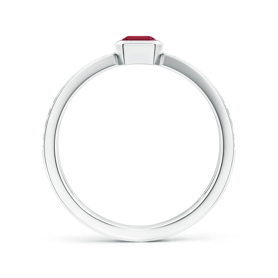 6x4mm A Emerald-Cut Ruby Criss Cross Solitaire Ring in White Gold side 199