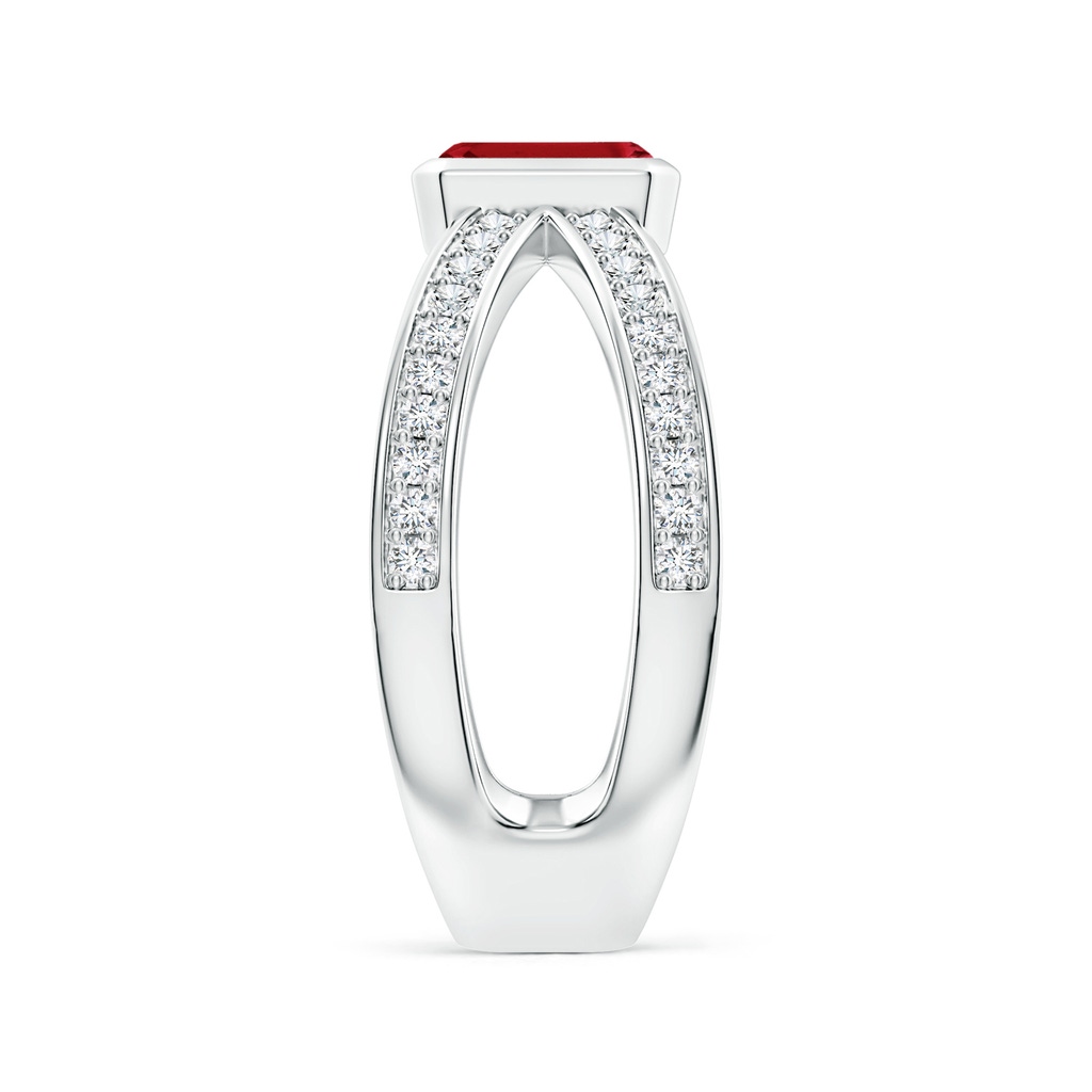 6x4mm AAA Emerald-Cut Ruby Criss Cross Solitaire Ring in White Gold Side 299