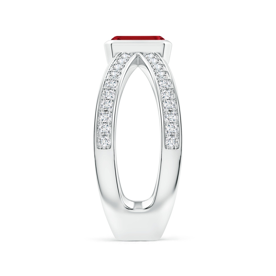 6x4mm AAA Emerald-Cut Ruby Criss Cross Solitaire Ring in White Gold side 299