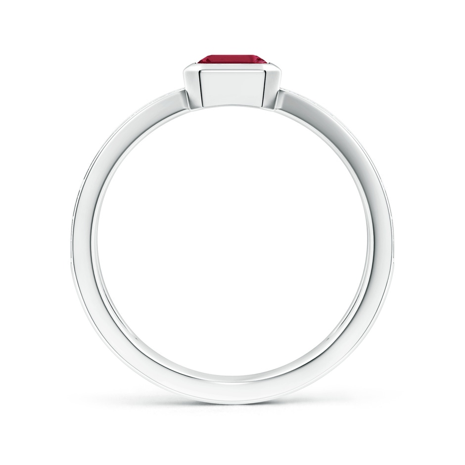 7x5mm A Emerald-Cut Ruby Criss Cross Solitaire Ring in White Gold side 199