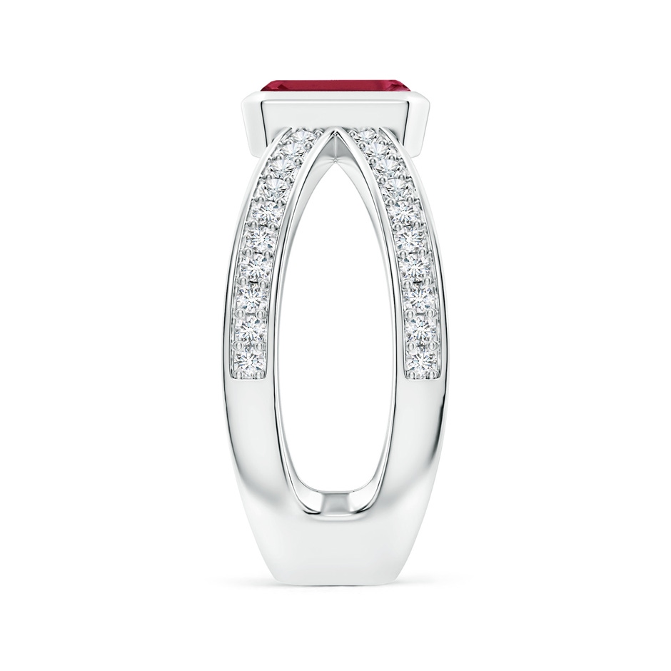 7x5mm A Emerald-Cut Ruby Criss Cross Solitaire Ring in White Gold side 299