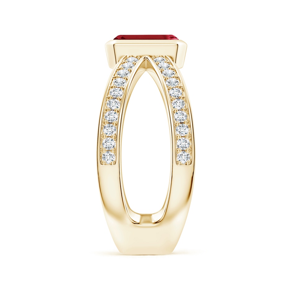 7x5mm AA Emerald-Cut Ruby Criss Cross Solitaire Ring in Yellow Gold side 299