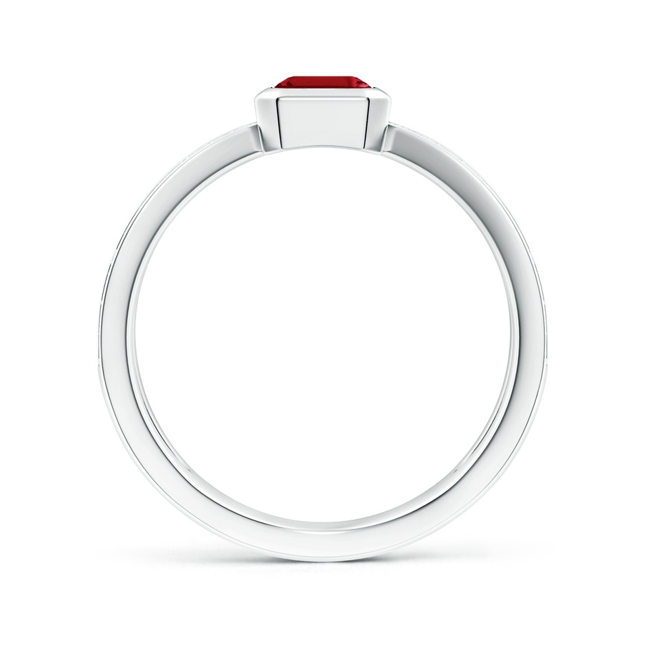 7x5mm AAA Emerald-Cut Ruby Criss Cross Solitaire Ring in P950 Platinum side 199