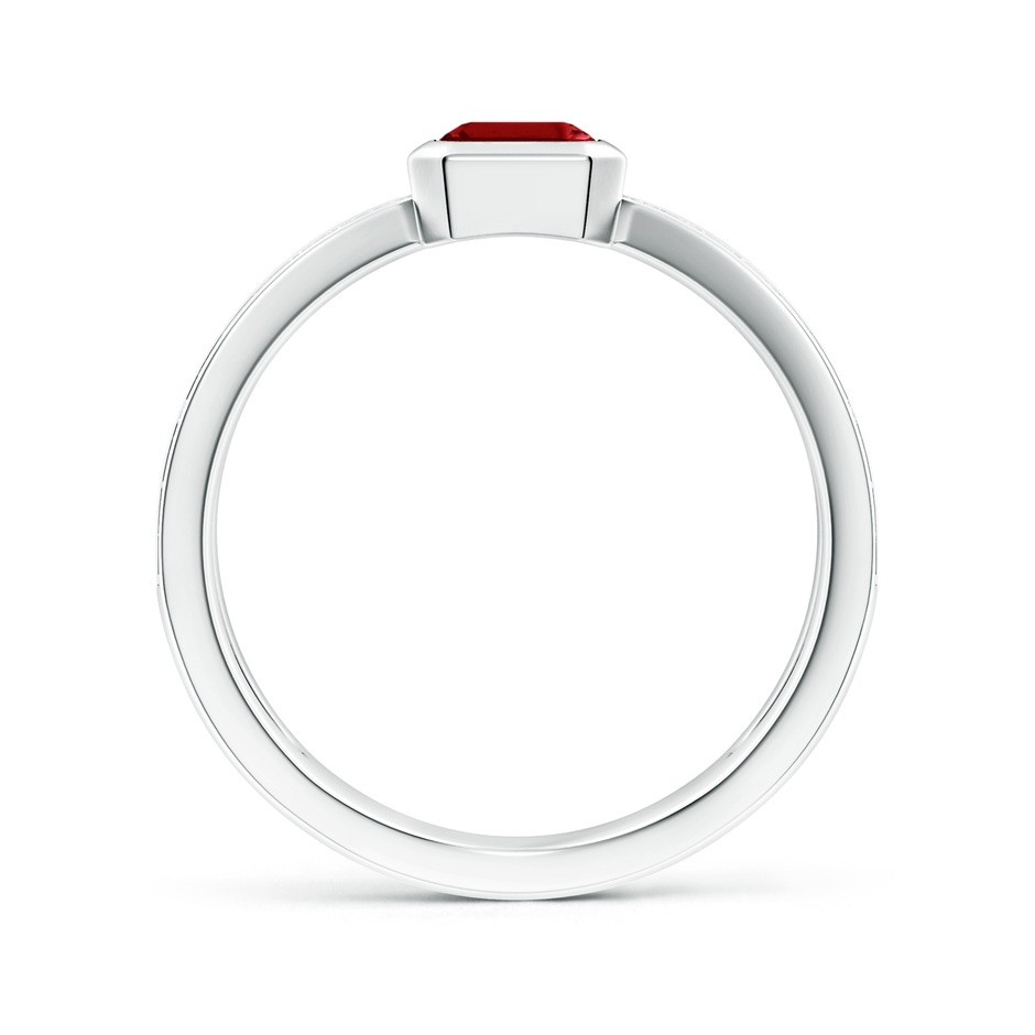 7x5mm AAAA Emerald-Cut Ruby Criss Cross Solitaire Ring in P950 Platinum side 199