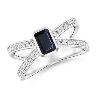 Emerald Cut A Blue Sapphire