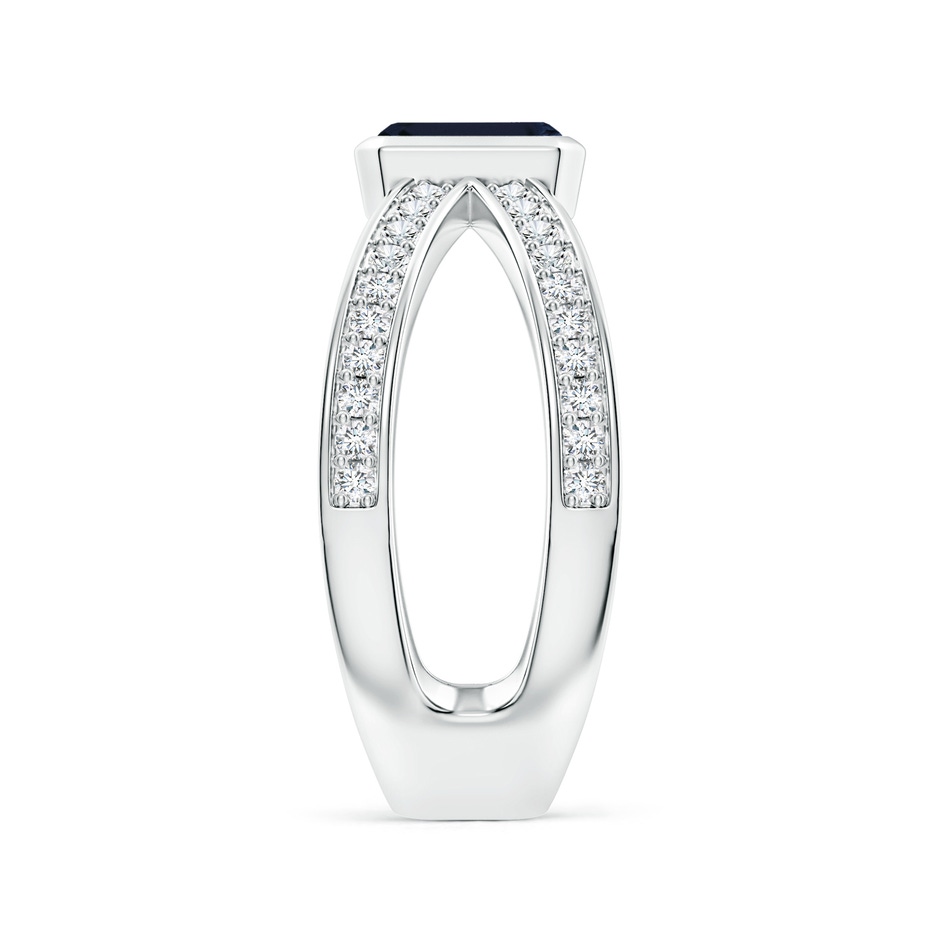 6x4mm A Emerald-Cut Blue Sapphire Criss Cross Solitaire Ring in White Gold side 299