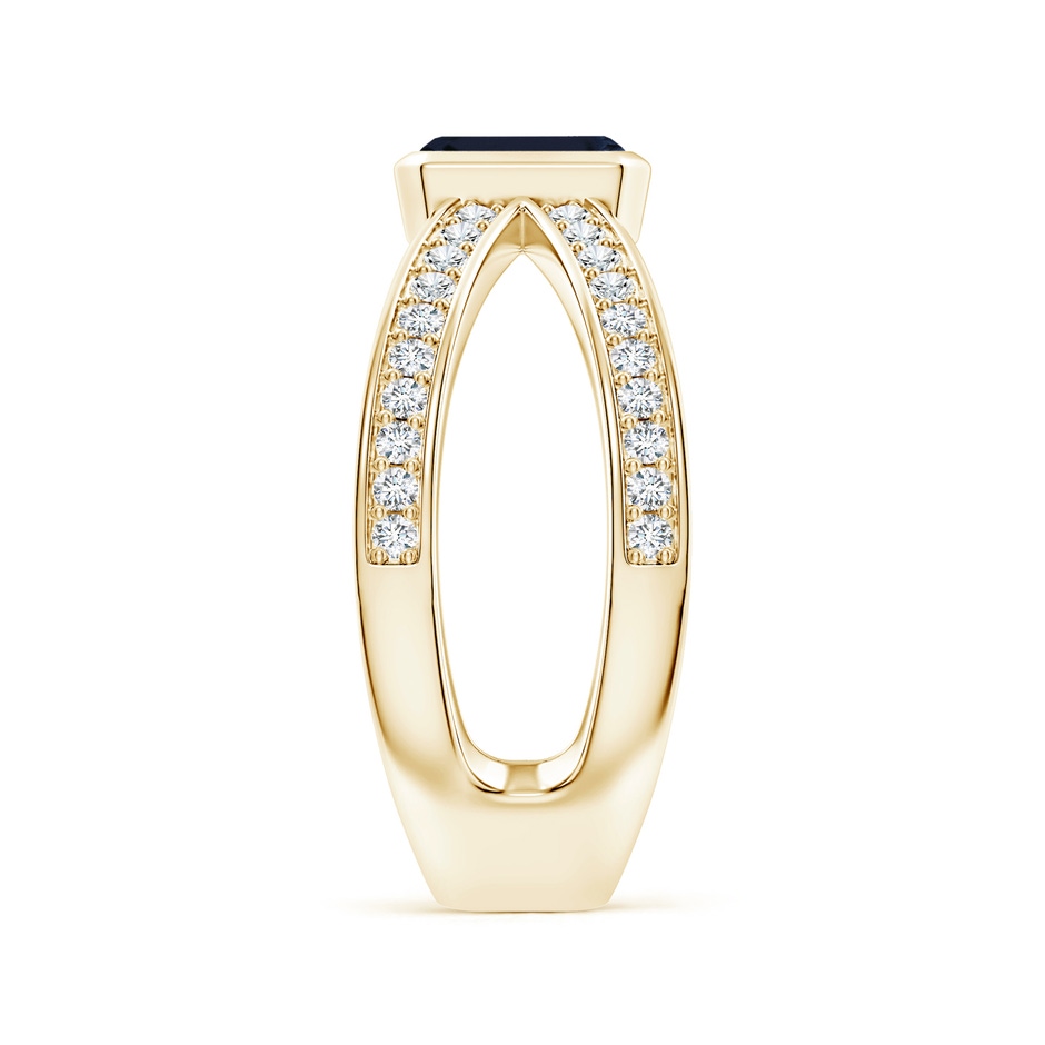 6x4mm A Emerald-Cut Blue Sapphire Criss Cross Solitaire Ring in Yellow Gold side 299