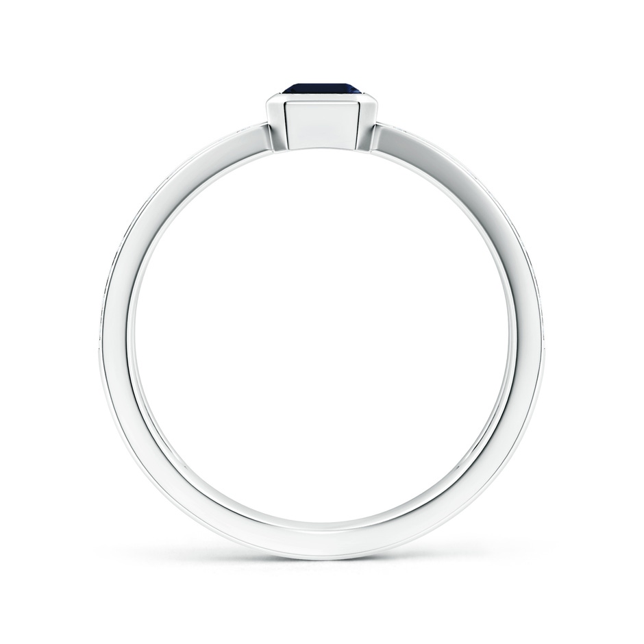 6x4mm AA Emerald-Cut Blue Sapphire Criss Cross Solitaire Ring in White Gold side 199