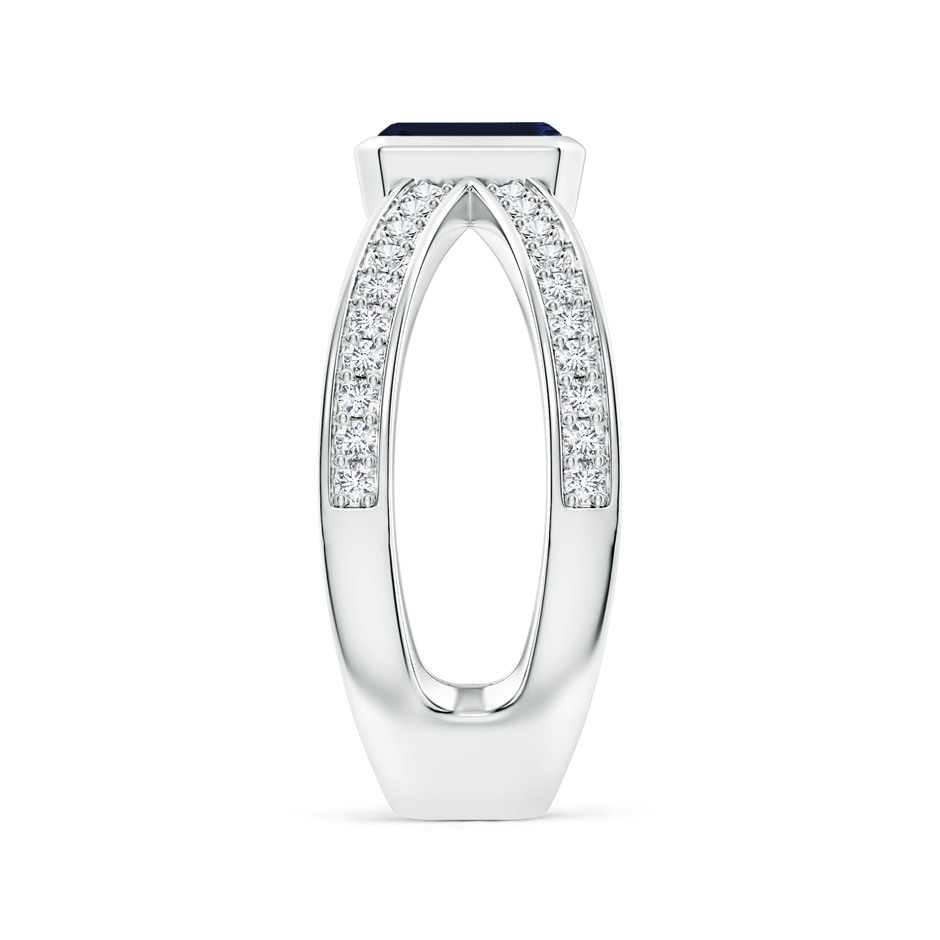 6x4mm AA Emerald-Cut Blue Sapphire Criss Cross Solitaire Ring in White Gold side 299
