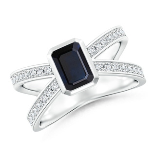 Emerald Cut A Blue Sapphire