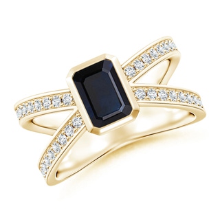 Emerald Cut A Blue Sapphire