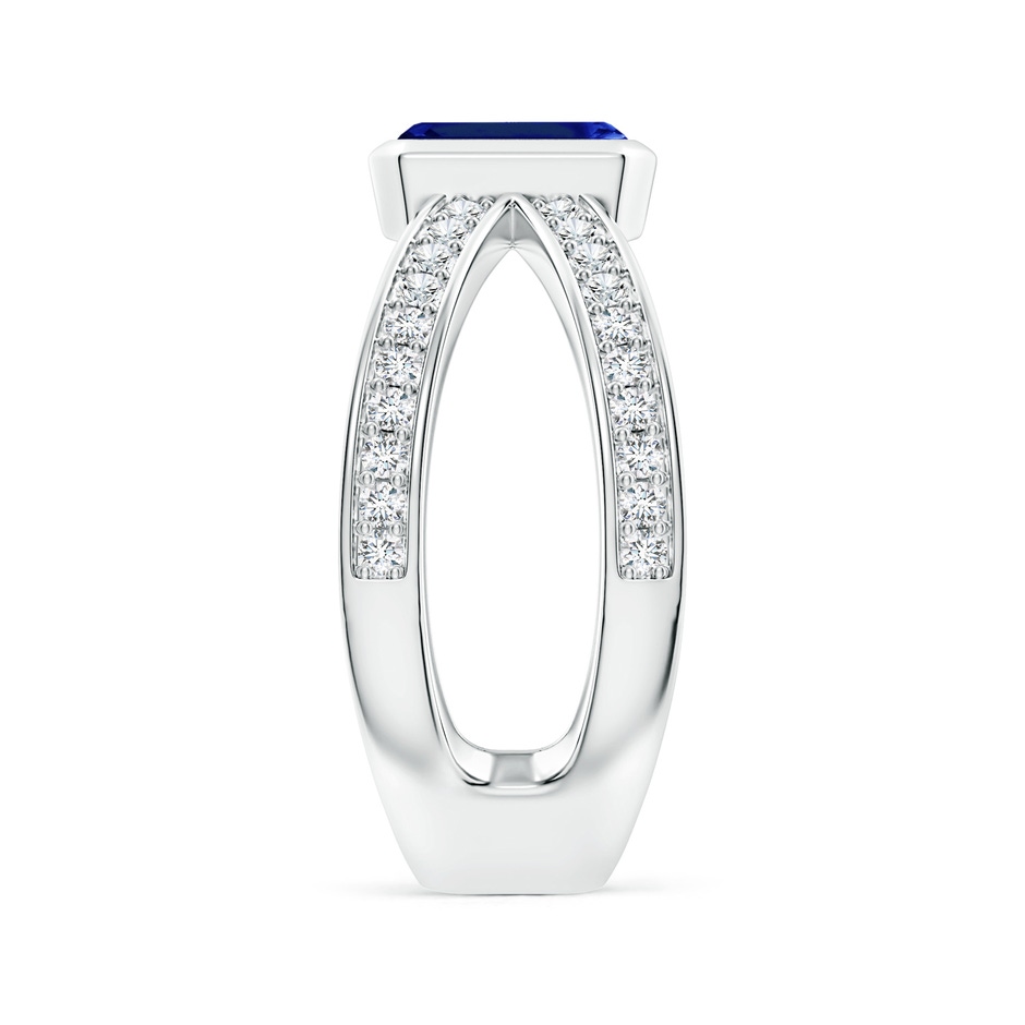 7x5mm AAAA Emerald-Cut Blue Sapphire Criss Cross Solitaire Ring in White Gold side 299