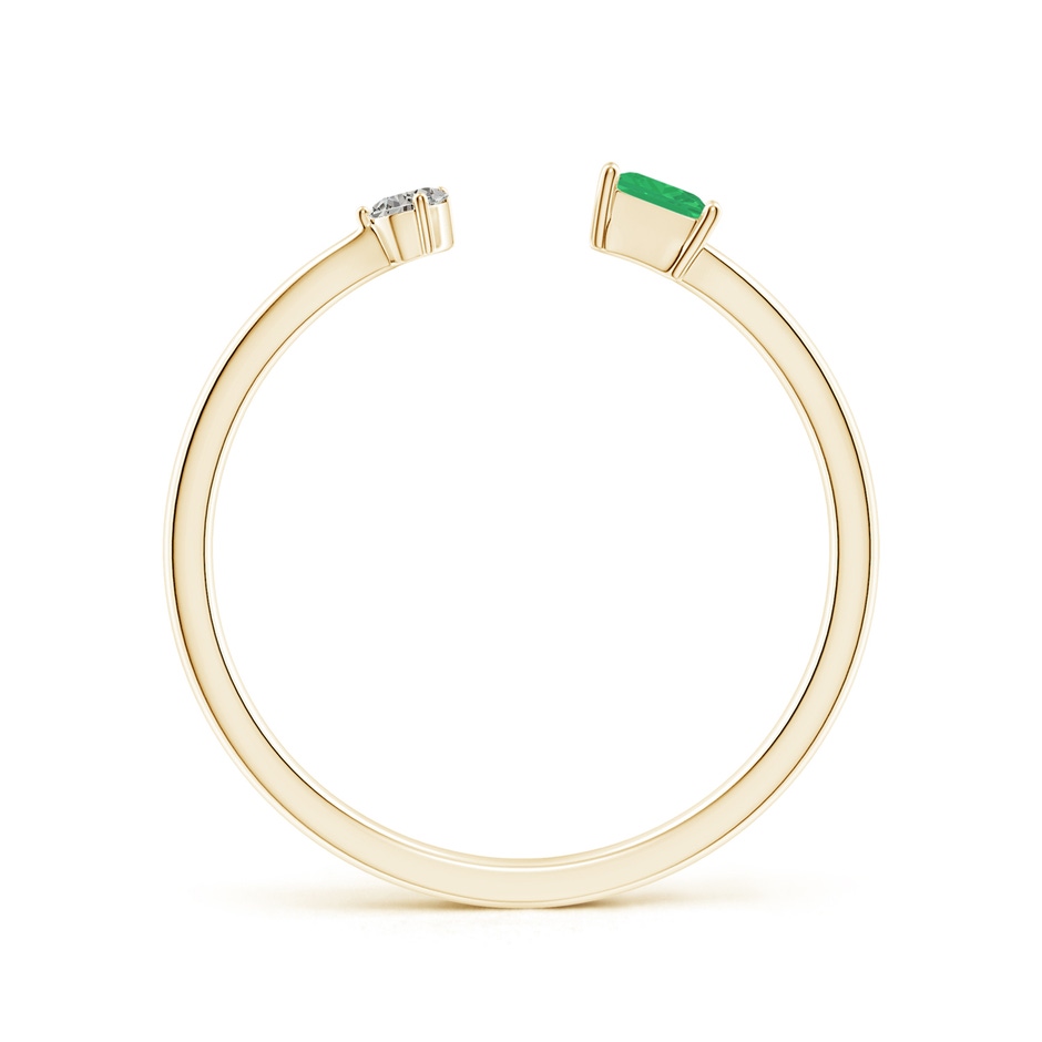 3mm A Two-Stone Square Emerald & Pear Diamond Open Ring in Yellow Gold side 199