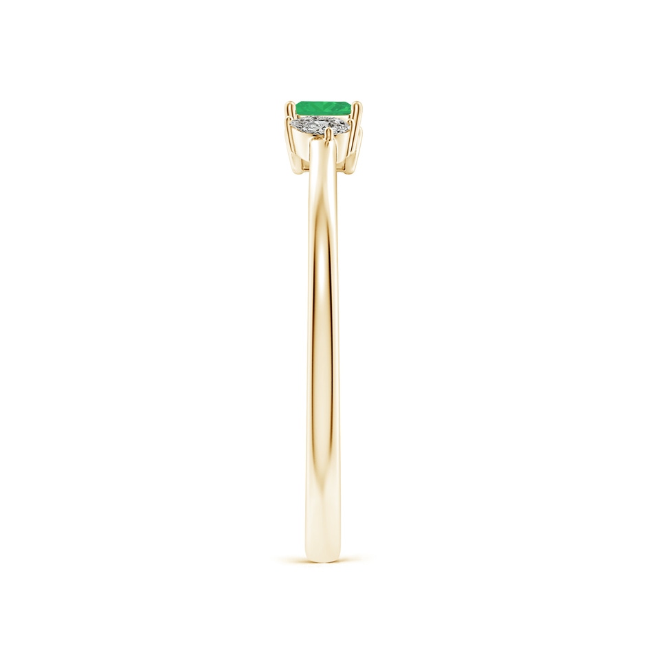 3mm A Two-Stone Square Emerald & Pear Diamond Open Ring in Yellow Gold side 299