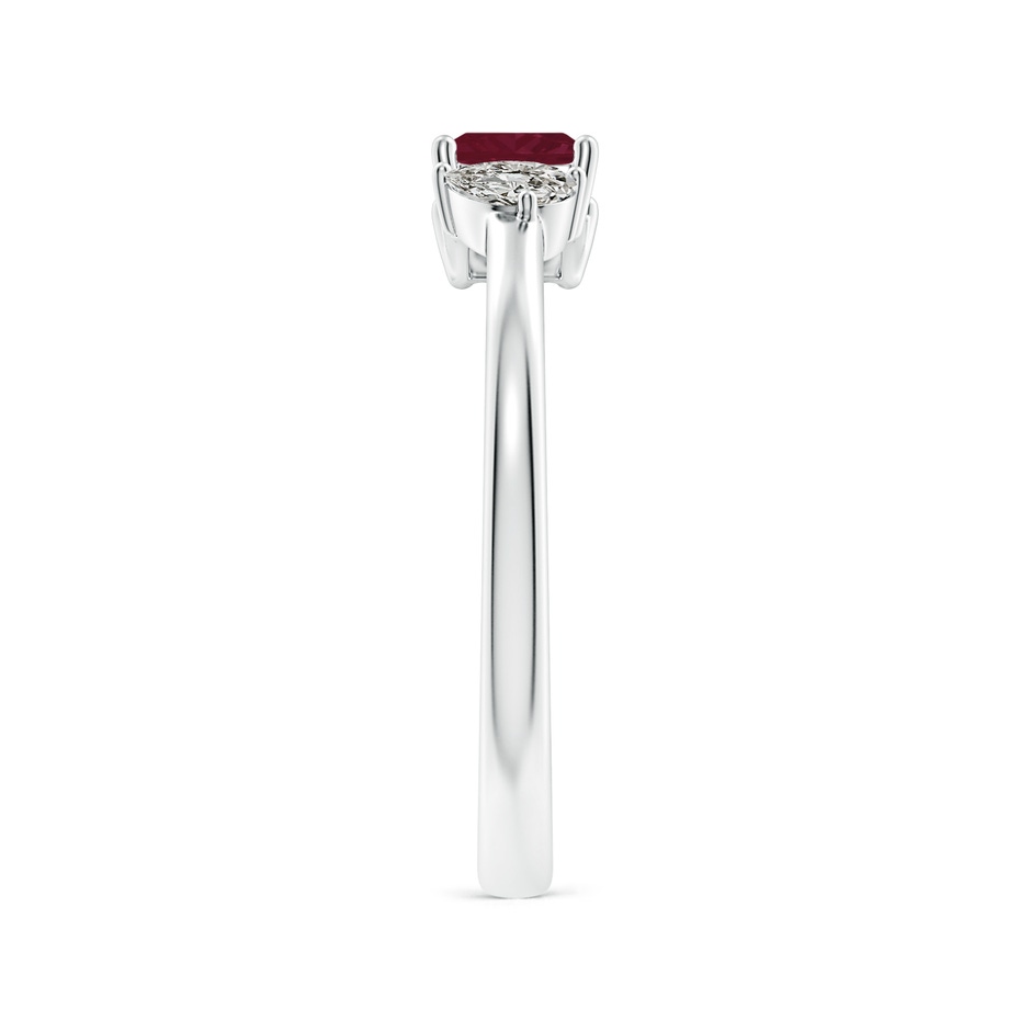 4mm A Two-Stone Square Ruby & Pear Diamond Open Ring in White Gold side 299