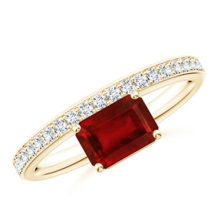 Emerald Cut Lab-Grown Lab Grown Ruby